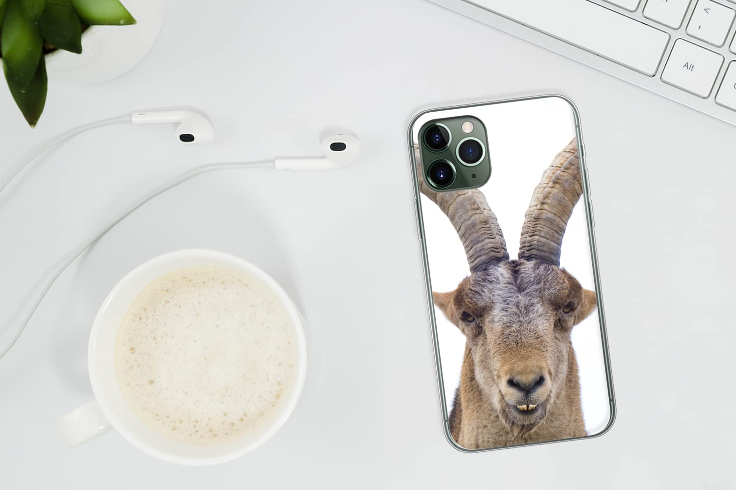MuchoWow Funda para iPhone 11 Pro - Capricornio - Animales - Hoorn - Funda de Silicona/Funda Blanda para teléfono móvil