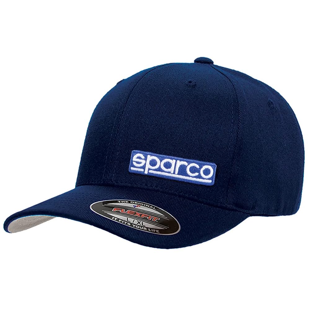 Sparco Unisex Navy Flexfit Cap Original Blue Size S/M Baseball, Standard Adult