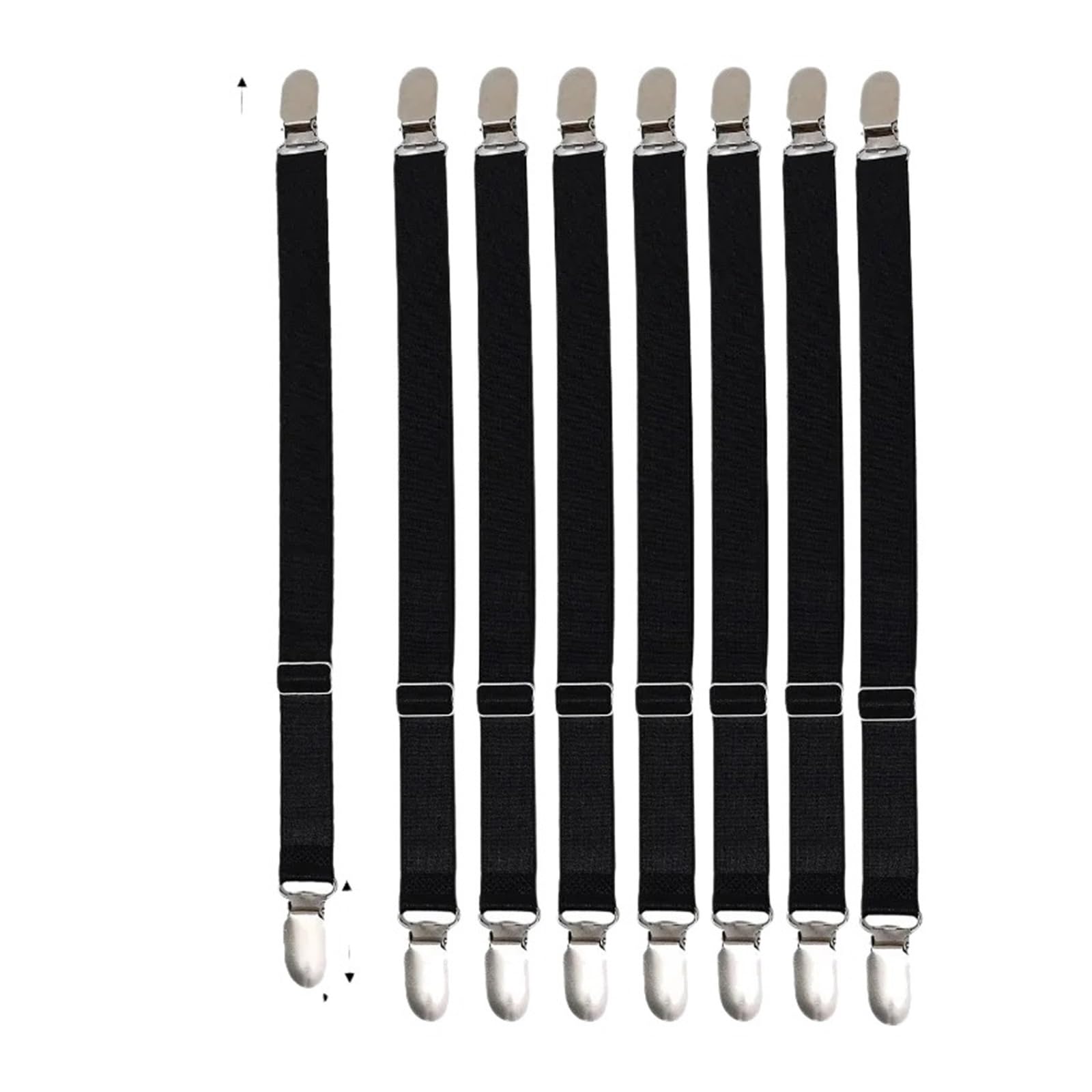 PFMSAAF bed sheet clips 1/10PCS Elastic Bed Sheet Strip Adjustable Grippers Belt Fastener Clips Mattress Cover Blankets Quilt Holder for bed(Black-8PCS)