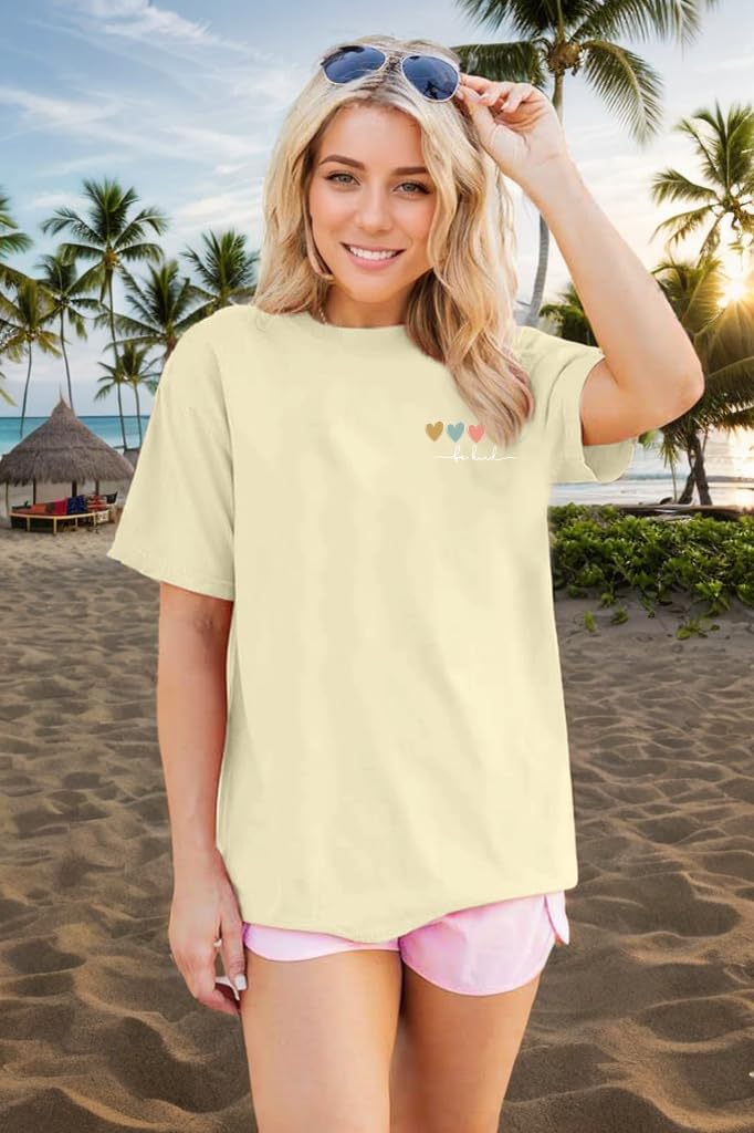 Be Kind Shirt for Women Teacher Kindness Positive Message Tshirt Dandelion Graphic Summer Tee Tops - Image 2