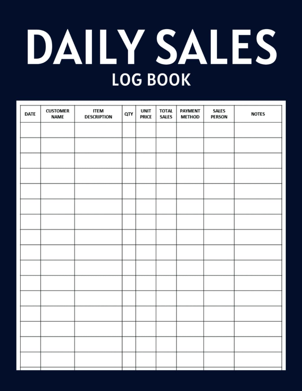 Daily Sales Log Book for Small Business: Simple Business Bookkeeping Record Book to Track Daily Sales Paperback – 11 July 2023