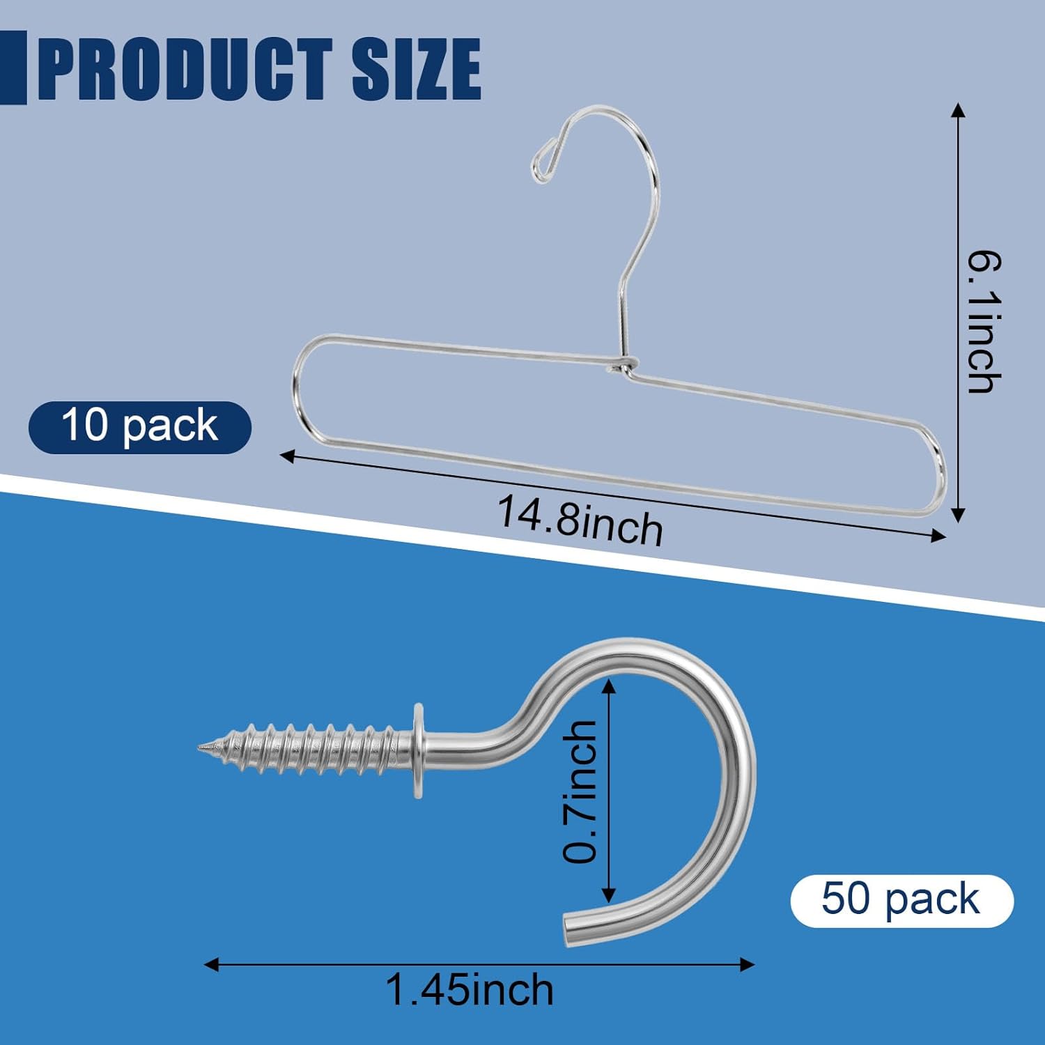 10-Pack Cabinet Door Painting Hanger, Heavy-Duty Hangers with 50 Screw-in Cup Hooks for Painting, Space-Saving Tool for Cabinet Doors, Drawer Fronts & Furniture Refinishing