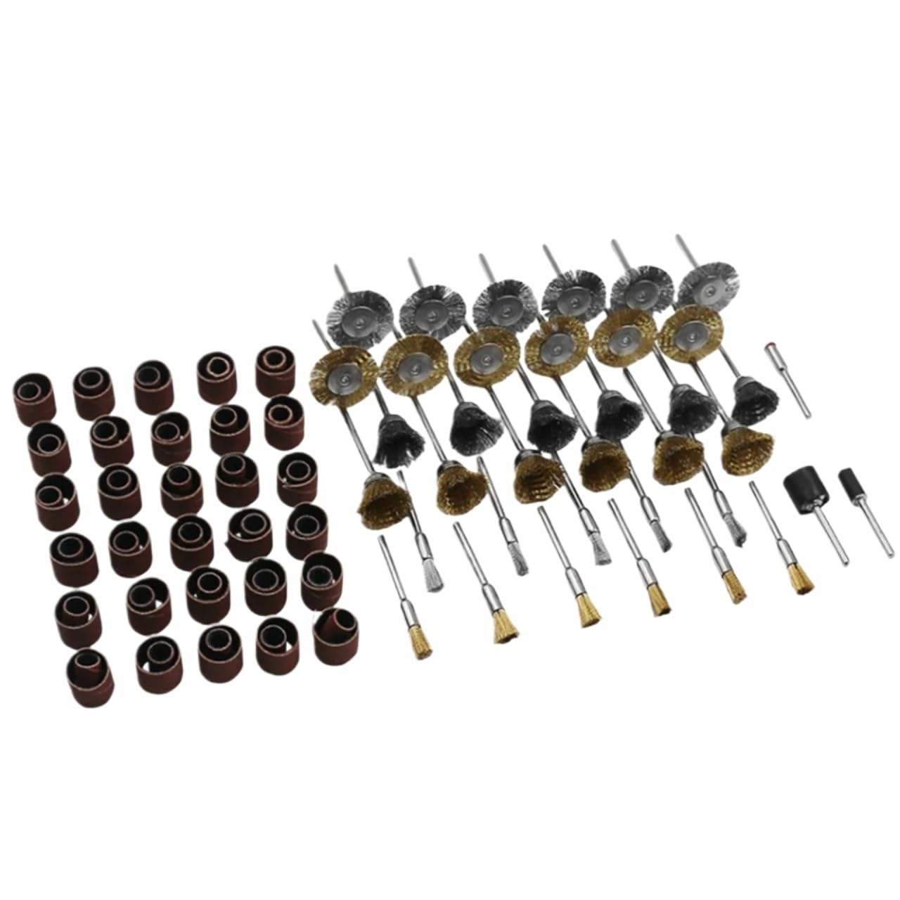 Wire Wheel Cup Brush Drills, Szczotka druciana doczołowa, mini szczotka , stal mosiężna, wielokolorowa, 15/98 szt. do Dremel(98pcs Polishing Set)