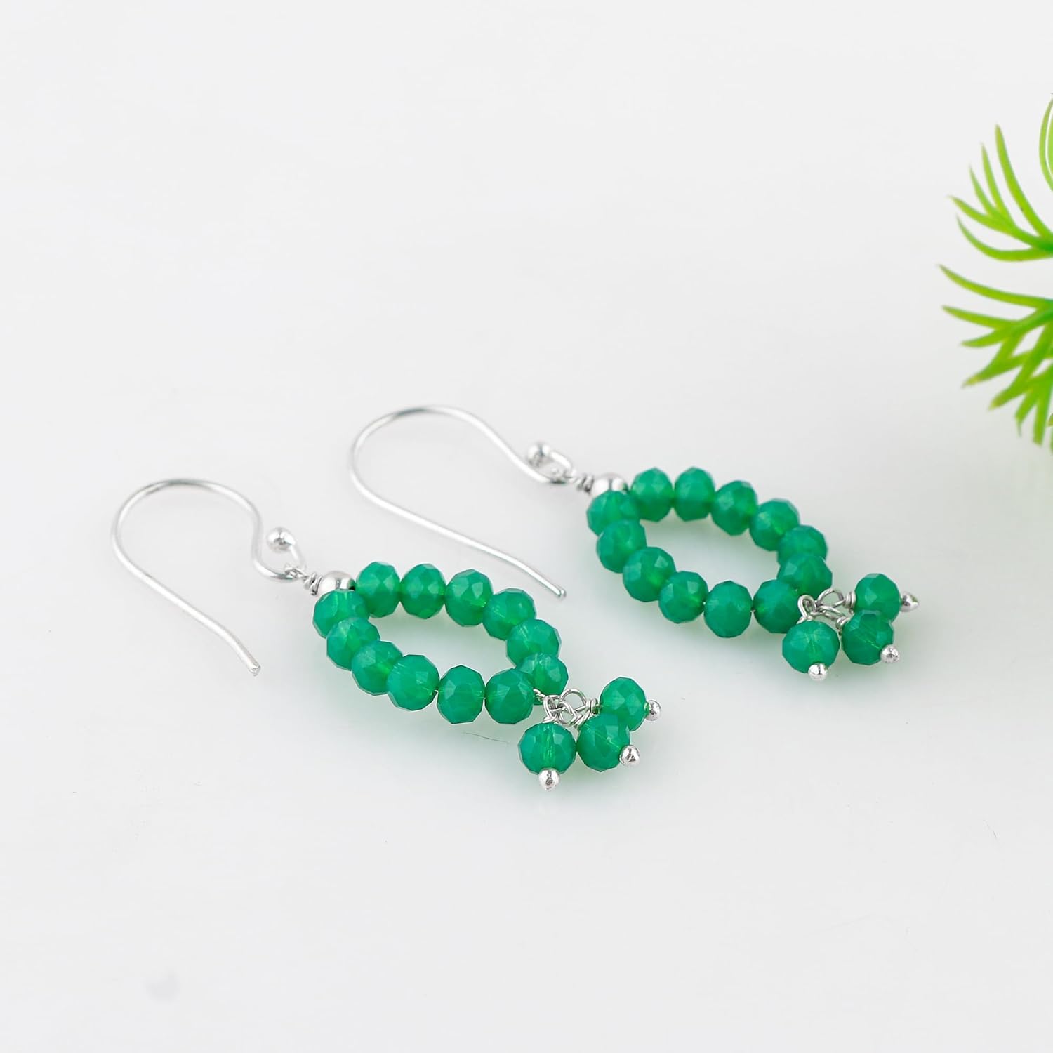 Gemstone Dainty Earrings - AAA Grade Beads Stones, Silver Plated Handmade Hoop Jewelry, Chakra Crystals, Birthday Anniversary Earrings Gift for Women - Image 4