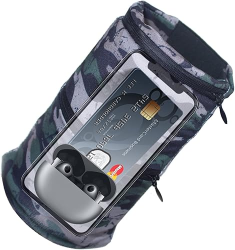 Miniatura 4 de Muñequera para teléfono celular con 2 bolsillos con cremallera, cartera para deportes, cartera con brazalete para llaves, tarjetas de