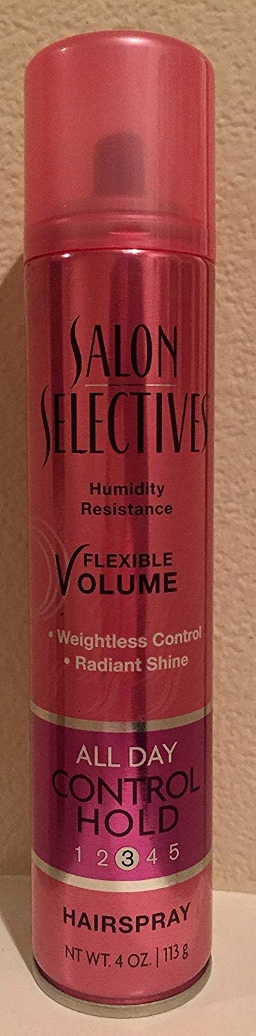 Salon Selectives Humidity Resistance Flexible Volume All Day Control Hold (#3) Hairspray, 4 Oz.