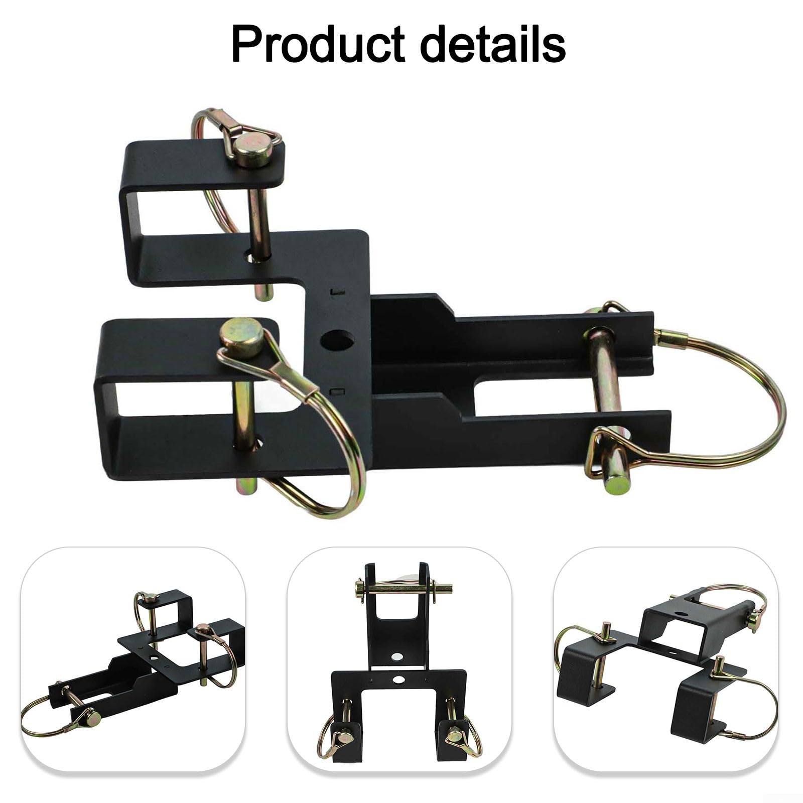 Honseadek Crochet de remorquage pour poubelle à roulettes compatible avec les remorques à gazon, transporteur de déchets en acier au carbone durable pour une utilisation en extérieur, solution de