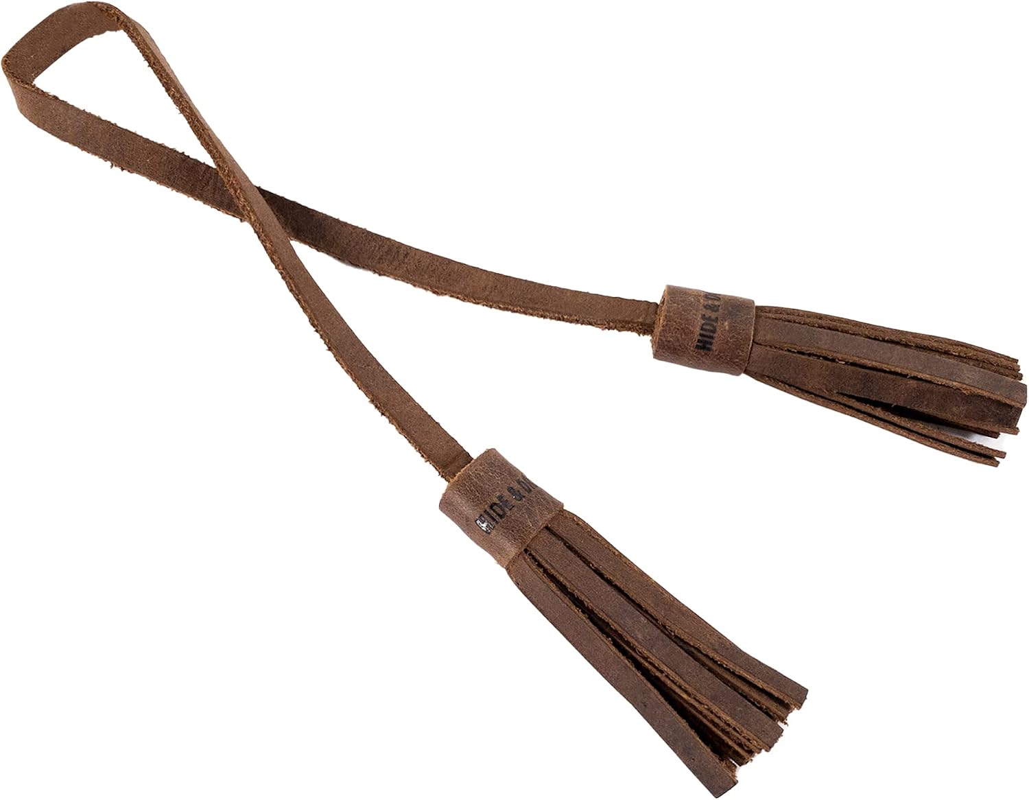 Hide & Drink, Rustic Durable Soft Leather Tassel, Vintage Classic Bag Accessory, Handbag, Purse Ornament, Stylish Gift, Handmade - Bourbon Brown