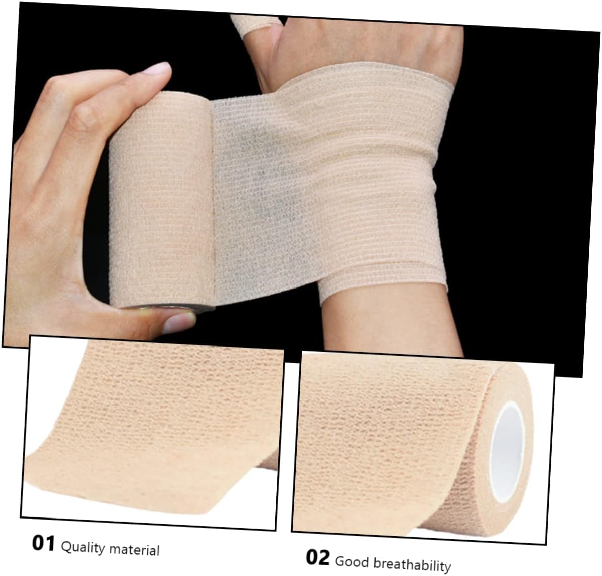 2pcs Elastic Self-Adhesive Bandages for Compression and Sports-Grade Cohesive Wraps for Injury Support for First Aid and Active Lifestyles