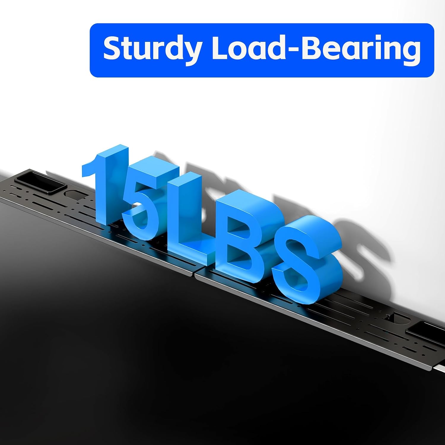 Universal Soundbar Mount - No Drilling Required Space-Saving TV Top Shelf Steel Frame Fits Most Soundbars Up to 15 lbs Compatible with Samsung, Sony, LG, Bose,34.65x4.33inch,(with 2 Storage Box)