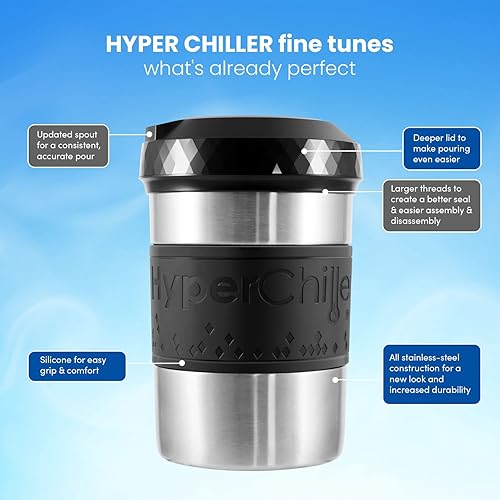 Miniatura 2 de HyperChiller El original pero nuevo enfriador de café helado patentado HC2SS de acero inoxidable, listo en un minuto, reutilizable para té helado,