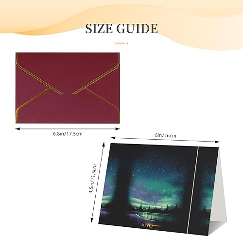 Miniatura 3 de MQGMZ Celestial Night Sky Print Tarjetas de agradecimiento con sobres, tarjeta de felicitación de papel perla en blanco clásico