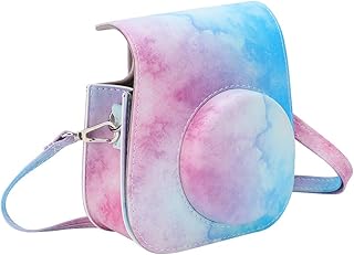 Estojo para Câmera, Estojo para Câmera Tipo Capa Estojo Protetor PU para Câmera Instantânea Mini11, Estojo para Câmera Com Tampa Removível para Lente, Splat/azul Rosa/nuvem Dos (Cor rosa azul)