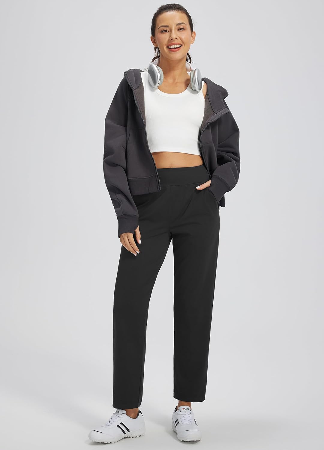 Libin Womens Casual Travel Pants 7/8 Stretchy Golf Pants Ankle Dress Pant Slacks Athletic Workout Sweatpants with 4 Pockets - Image 3