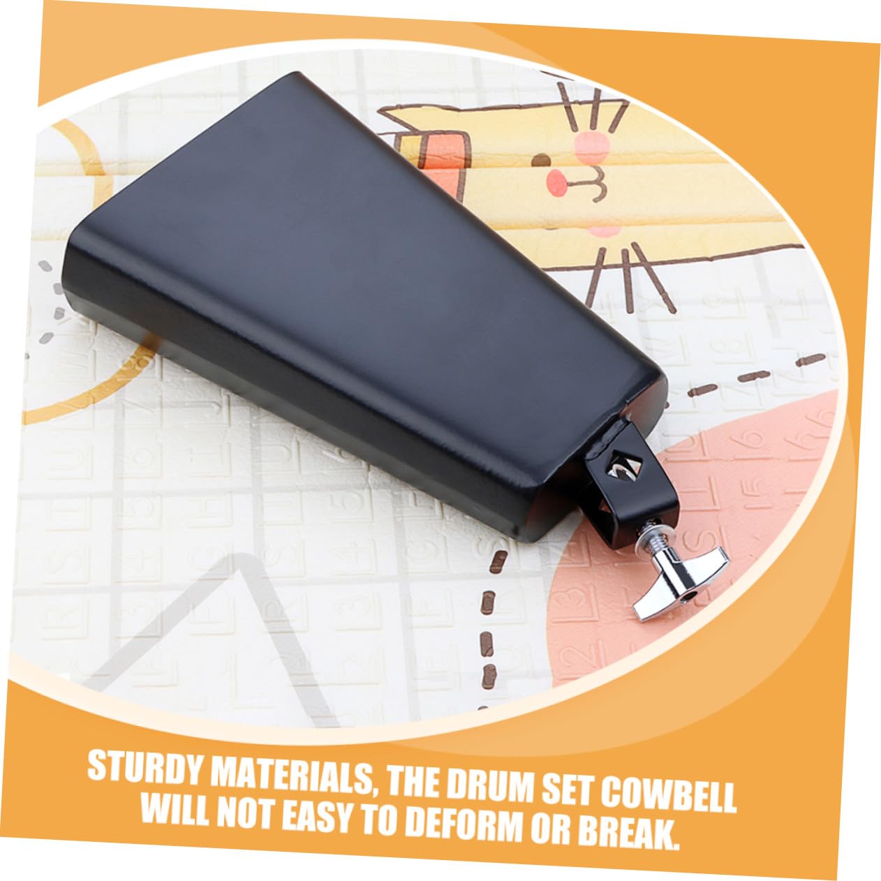 TOYANDONA Ergonomiczny Czarny Cowbell Do Zestawu Perkusyjnego Trwały Instrument Muzyczny Praktyczny Dodatek dla Miłośników Perkusji i Rozwijania Rytmu Chłopiec Dziewczynka