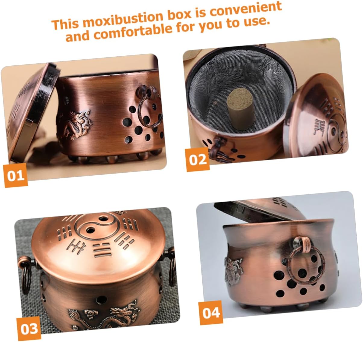 CALLARON Multi-Function Moxibustion Box Herb Physiotherapy Instrument for Shoulder Neck and Joint Relief Portable Moxa Stick Storage Base