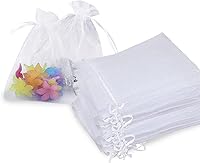 Vista 9 de Stratalife Bolsas de organza de malla transparente de 5 x 7 pulgadas con cordón para recuerdos de fiesta de boda, almacenamiento de joyas, 100
