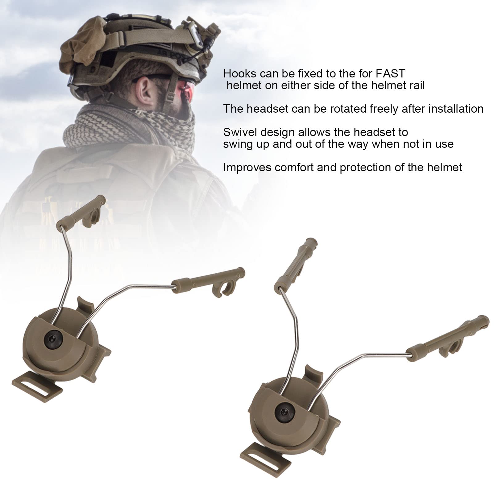 Vdha Support Tactique Pour Casque - Kit D'adaptateur De Rail De Montage Pour Casque - Support De Réduction Du Bruit Réglable - Set C, 00444536A3