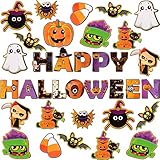 68 Pieces Halloween Cutouts Halloween Classroom Bulletin Border Decoration Pumpkin Spider Cutouts...