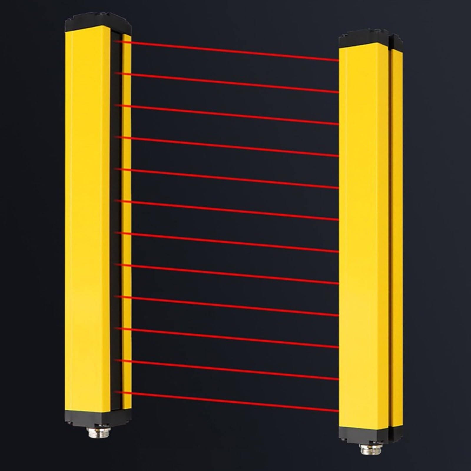 Interruptor de sensor de cortina de luz de seguridad, salida Npn 10-30Vdc dispositivo de seguridad de rejilla de aleación de aluminio con opciones de haces 4/6/8/10/12, protección IP65 (4 haces