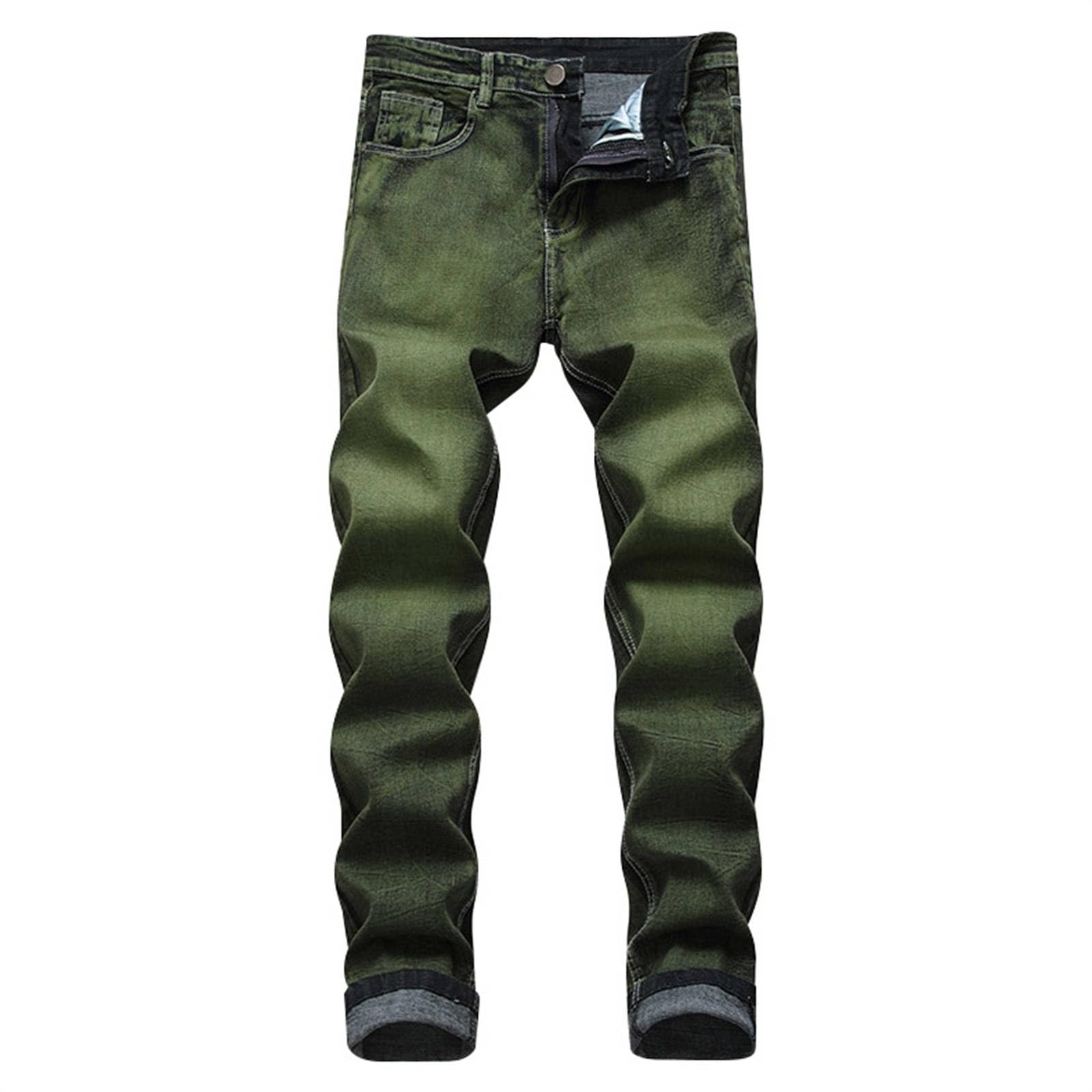 Jeans da uomo slim fit strappati elasticizzati skinny gamba dritta pantaloni in denim con elastico in vita invecchiato stile motociclista per casual e motociclismo equitazione estate comfort vita