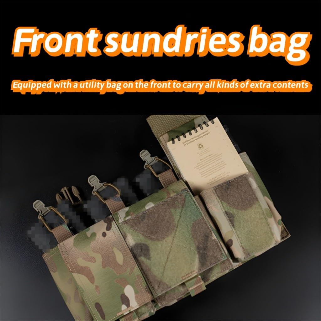 4-Cell 5.56 Quick Panel With 25mm Interrupt，3-Cell Utility Pouch, Nylon Tactical Gear For Team Activities, Wargames