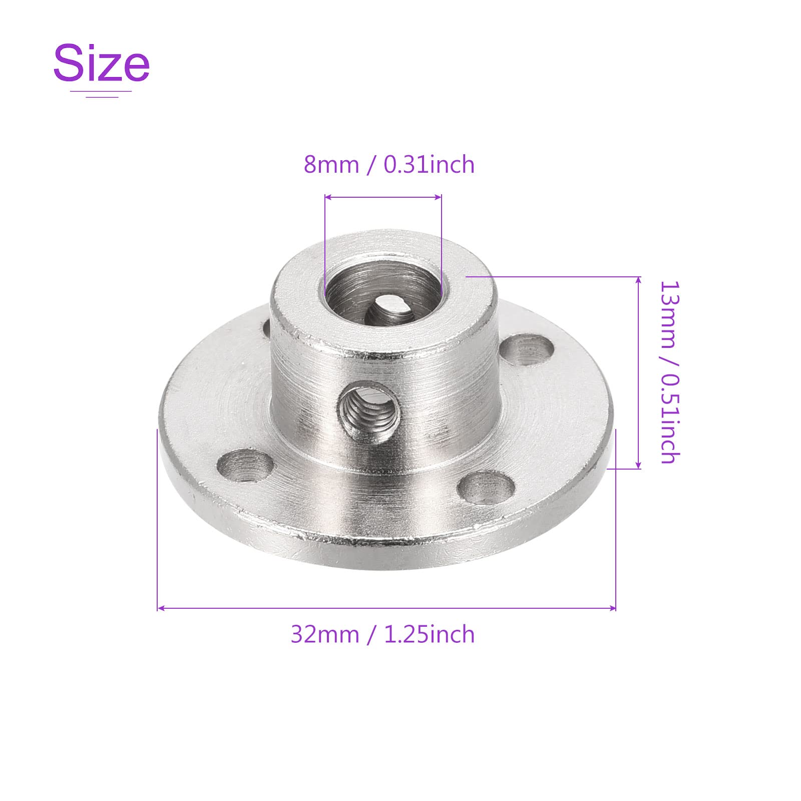 2 Accouplements Rigides 8mm Pour Moteurs RC - Bride De Connecteur D'Arbre Avec Vis Et Clé