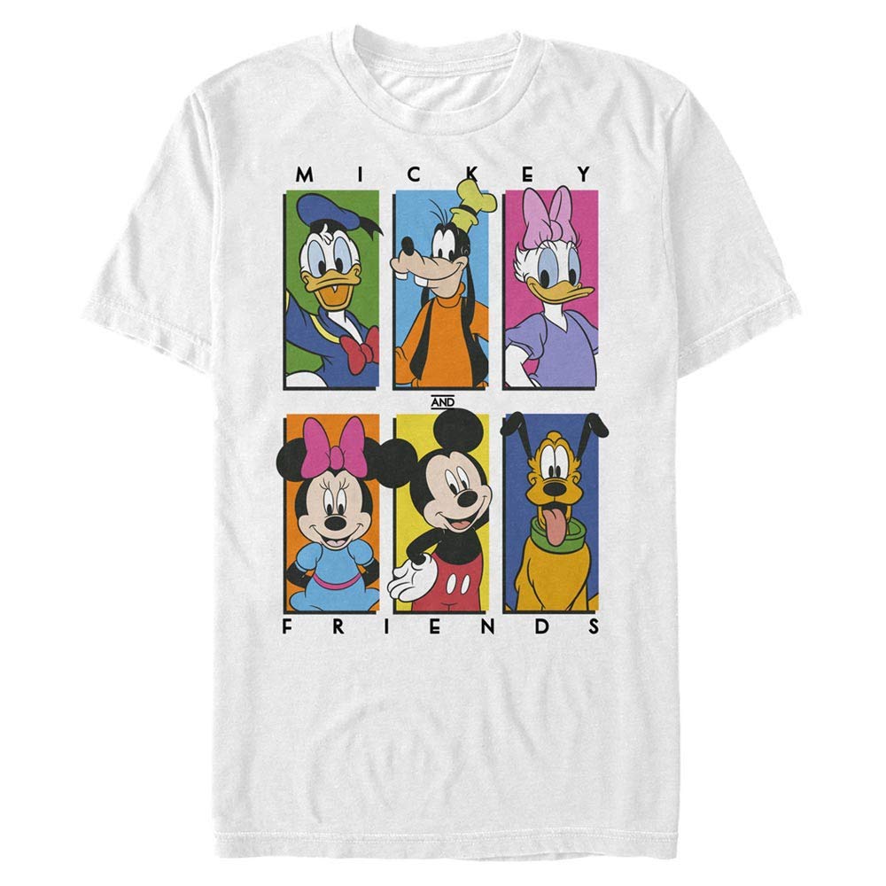 Classic Mickey - 6 Karakter Bisiklet Yaka Tişört Unisex Yetişkin
