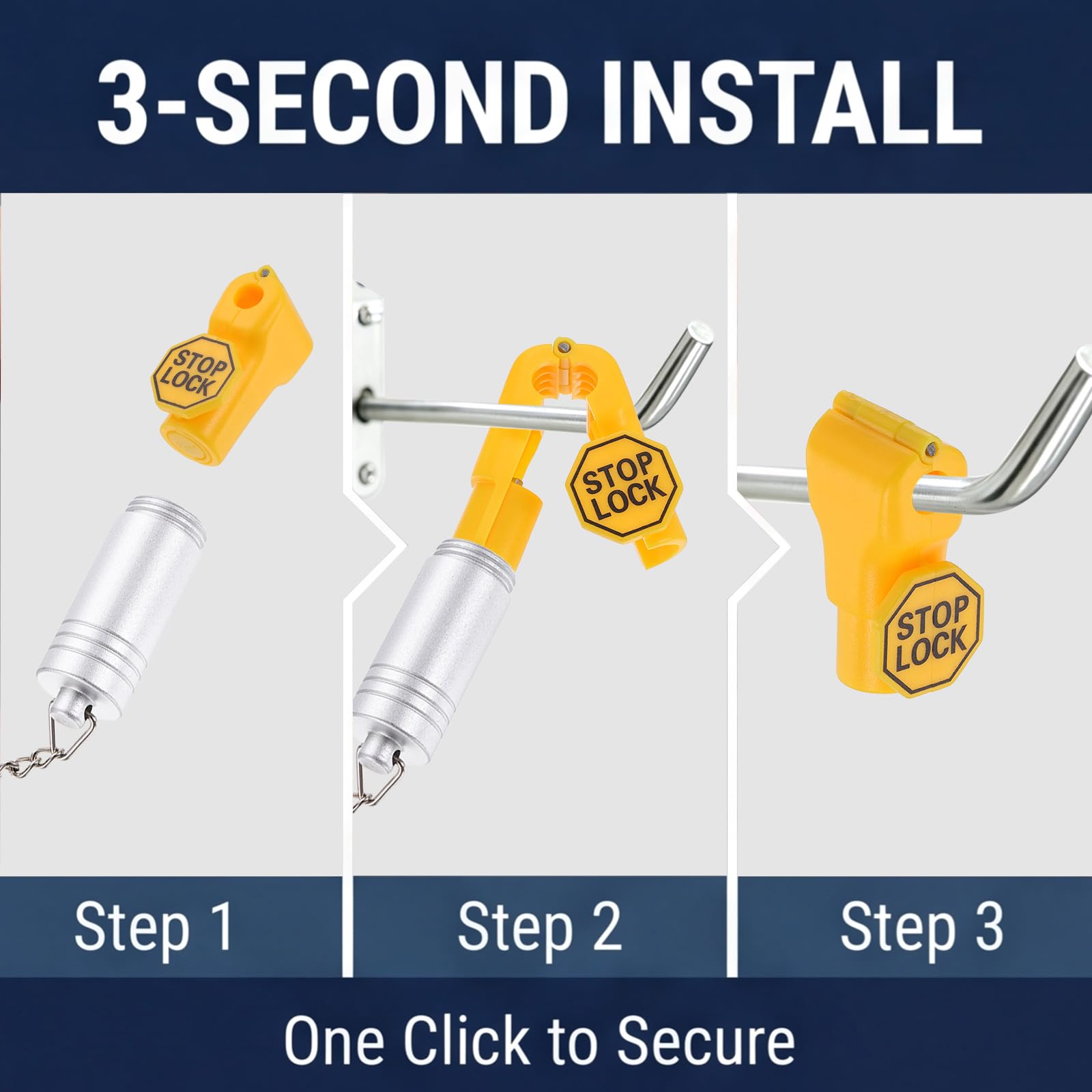 DTGN 200 Pezzi 6mm Ganci di Blocco Magnetici ABS Plastica Giallo | Ganci di Blocco di Sicurezza per Esposizione, Accessorio Universale per Pannello Forato, per Vari Negozi e Centri Commerciali