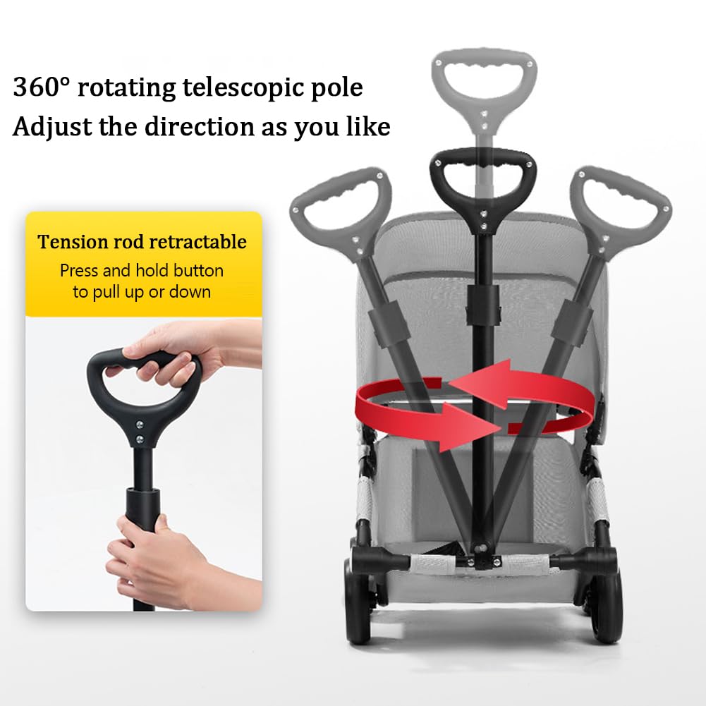 La La Pet 4-Wheel Dog Stroller with Folding Sunshade Collapsible Pet Cart for Outdoor Travel Shopping Walking Suitable for Small Dogs and Cats