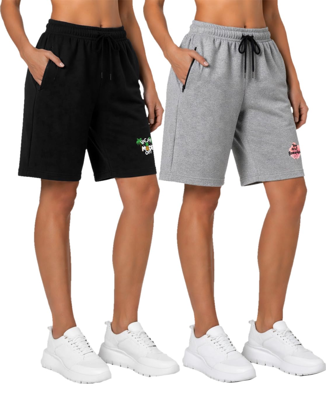 buy that trendz Womens Mode On Printed Cotton Zipped Pockets Knee Length Casual Shorts Combo for Women Pack of 2 (S-4XL)-picture-49