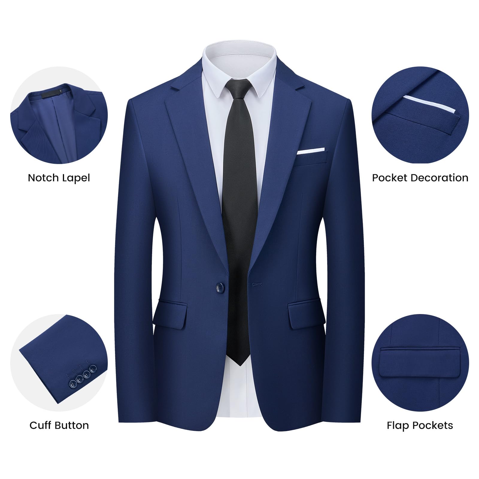 Abiti da Uomo Slim Fit 3 Pezzi Completo Business Formale Vestito per Uomo da Sposo Matrimonio Giacca da Abito e Pantaloni