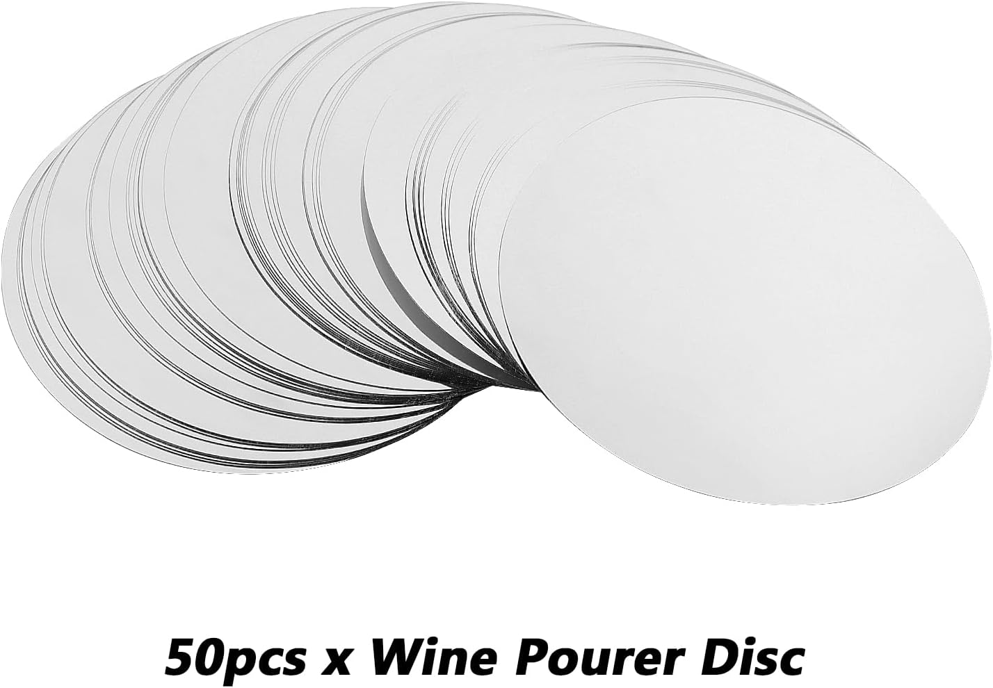 Wine Pourer Discs,50 Pack Reusable Aluminum-Plated PET Bottle Pouring Disks