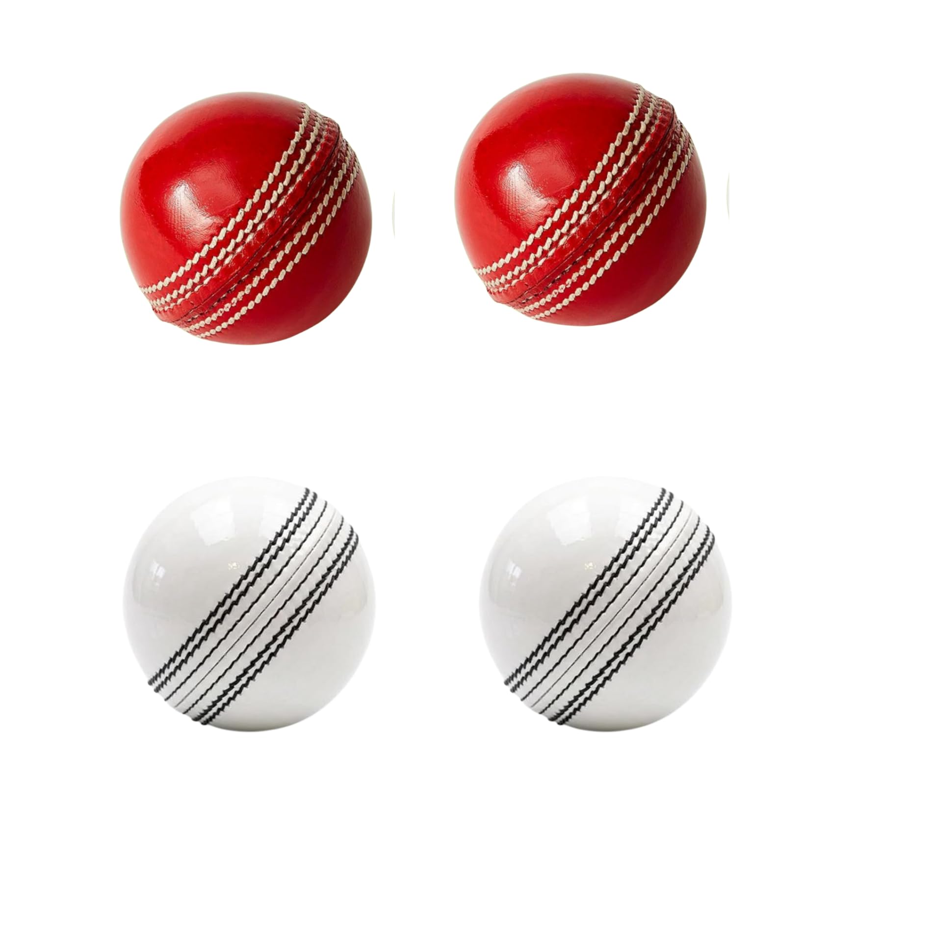 Leather Cricket Ball Pack of 4 – 2 Red & 2 White Stitched Seam Balls for Practice, Training & Match Play | Standard Size Cricket Balls-image-5