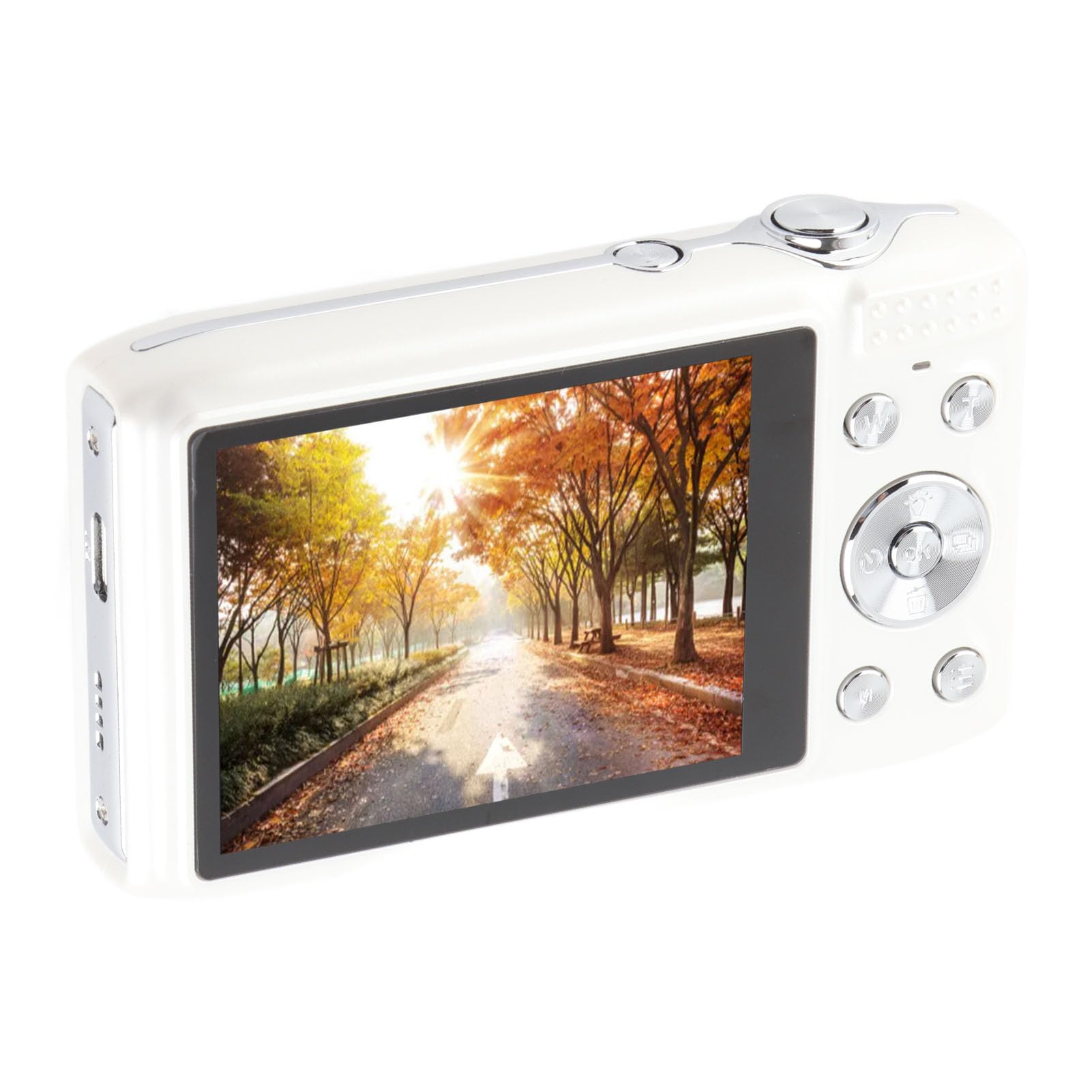 Piccola Fotocamera per Adolescenti, Fotocamera Digitale 4K con Schermo IPS da 58 MP, Schermo IPS da 2,88 Pollici, Sottile e Leggera per i Viaggi (WHITE)