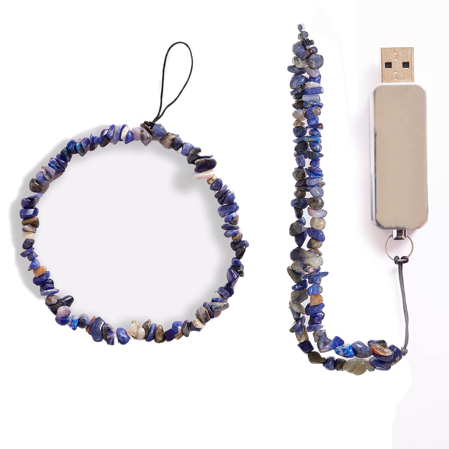 Vinted Gallery Precious Stone Cell Phone Lanyard, Logical Sodalite