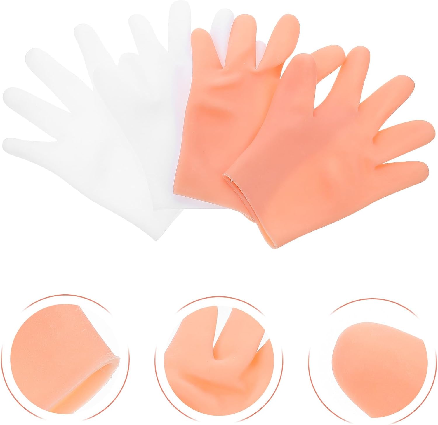 Didiseaon 2 Pairs Moisturizing Lotion Gloves Waterproof and Sunscreen Hand Care Gloves Soft for Dry Hands Beauty and Exfoliating White and Skin Tone
