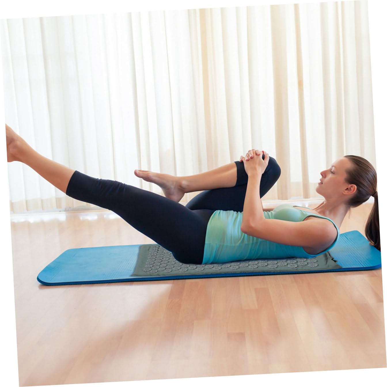 ibasenice Ensemble de 2 Tapis D'acupression et Oreillers de Massage Pratiques Gris, Tapis Anti-dérapant Longue Taille, Stimulation Points D'acupuncture pour Relaxation Musculaire et Sommeil