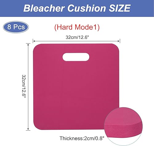 Miniatura 3 de PATIKIL Cojín de asiento de estadio, paquete de 8 cojines de espuma dura y fuerte, almohadilla de asiento portátil para asientos al aire libre para
