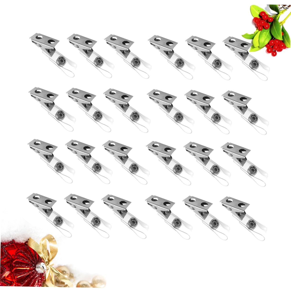 POPETPOP 150 pièces Clips Métal Double Trou avec Lanières PVC Transparentes pour Porte-badge Cartes Identité Usage Professionnel