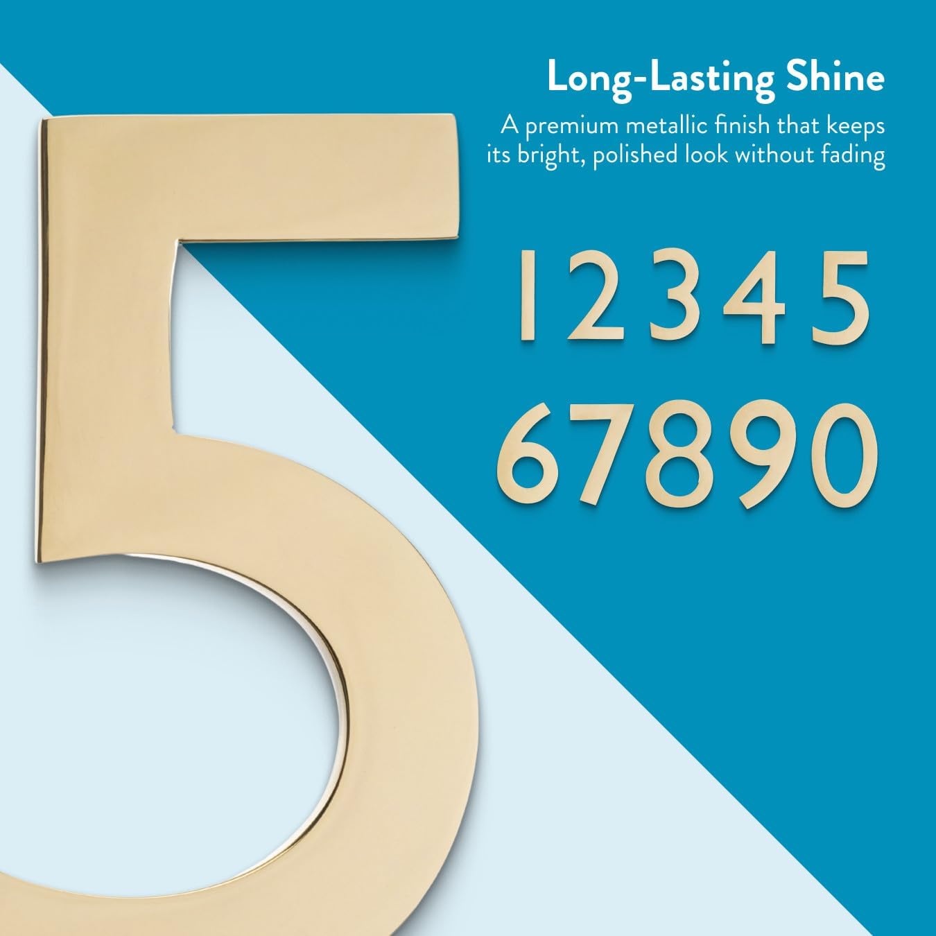 Architectural Mailboxes 3582PB-0 4 inch Solid Floating House Number, Polished Brass