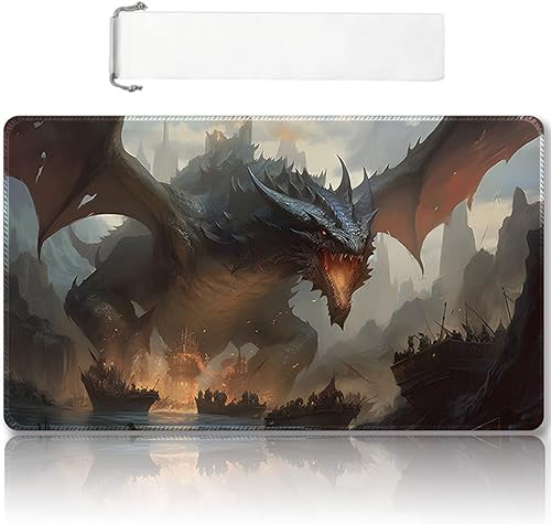 Miniatura 15 de Tapete de juego MTG cosido de alta calidad con zonas y respaldo de goma antideslizante, tapete de juego TCG para MTG y otros juegos de cartas, Dkt