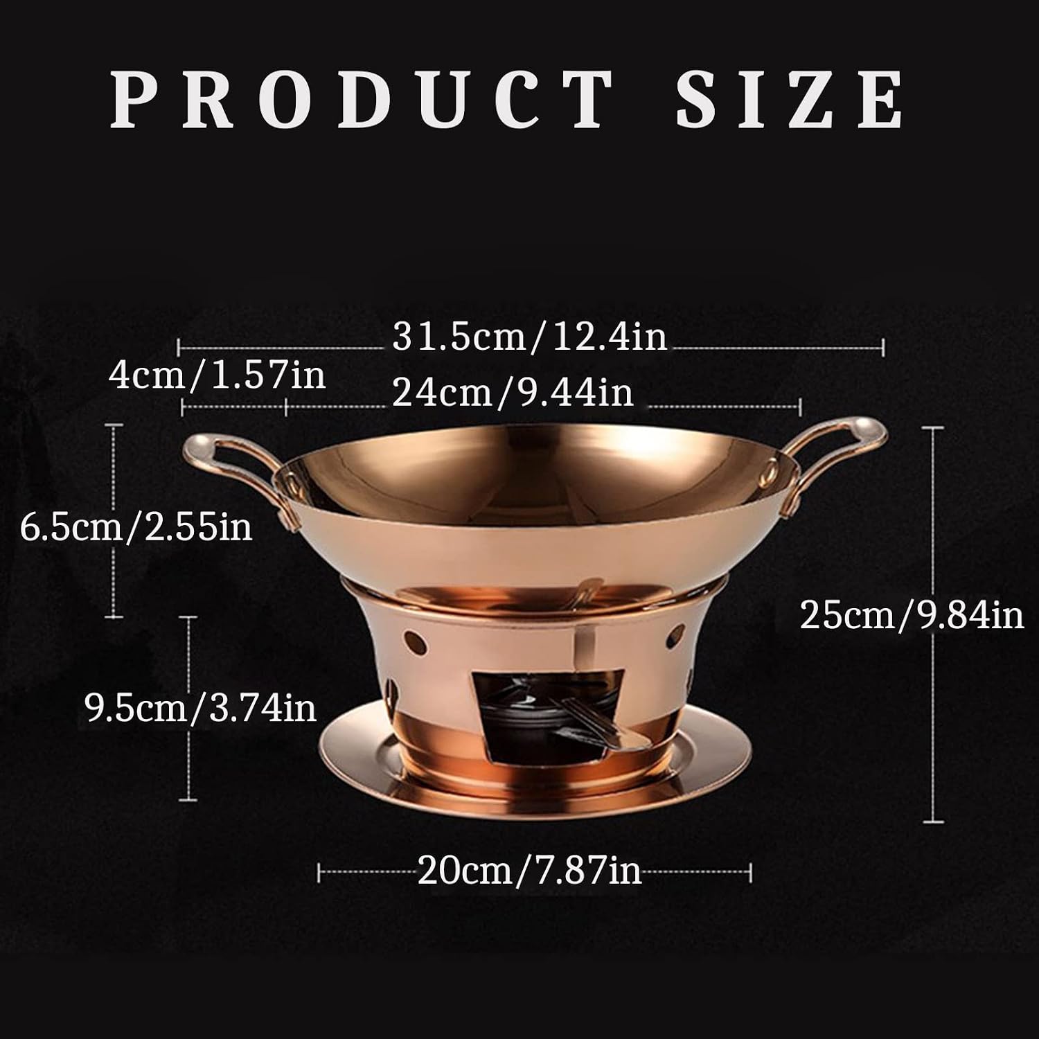 Commercial and Buffet Set, Stainless Steel Hot Pot Waiter Heating Tray with Fuel Holder for Birthday Party Wedding Celebration Kettle,