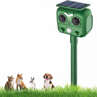 Katzenabwehr Tiervertreiber Ultraschall Solar,Outdoor Repeller für Tiere mit blinkenden LEDs,IP66, wasserdicht, mit Verstellbarer Frequenz,wasserdichtfür Draußen in Rasenflächen und Gärten - Amazon product rated Grade A