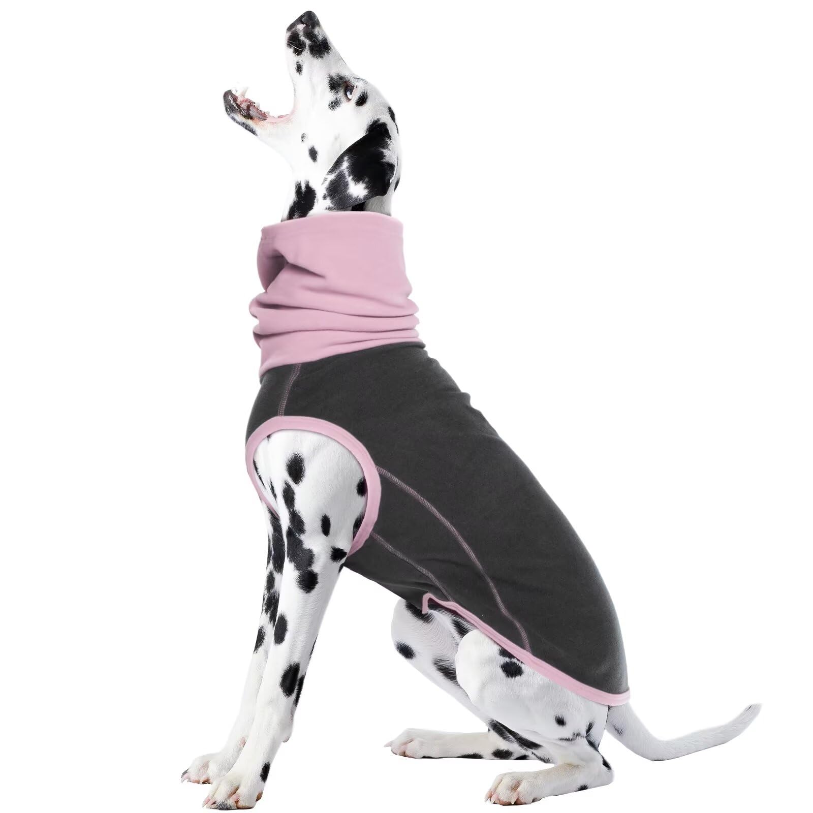 IECOii Dog Fleece Jumper,Warm Dog Sweatshirt Stretch Fleece Vest Jacket Warm Dog Sweater Pullover for Small Medium Large Dog,Turtleneck Pullover Winter Puppy Jumpers,Dog Fleece Shirt,Gray,L