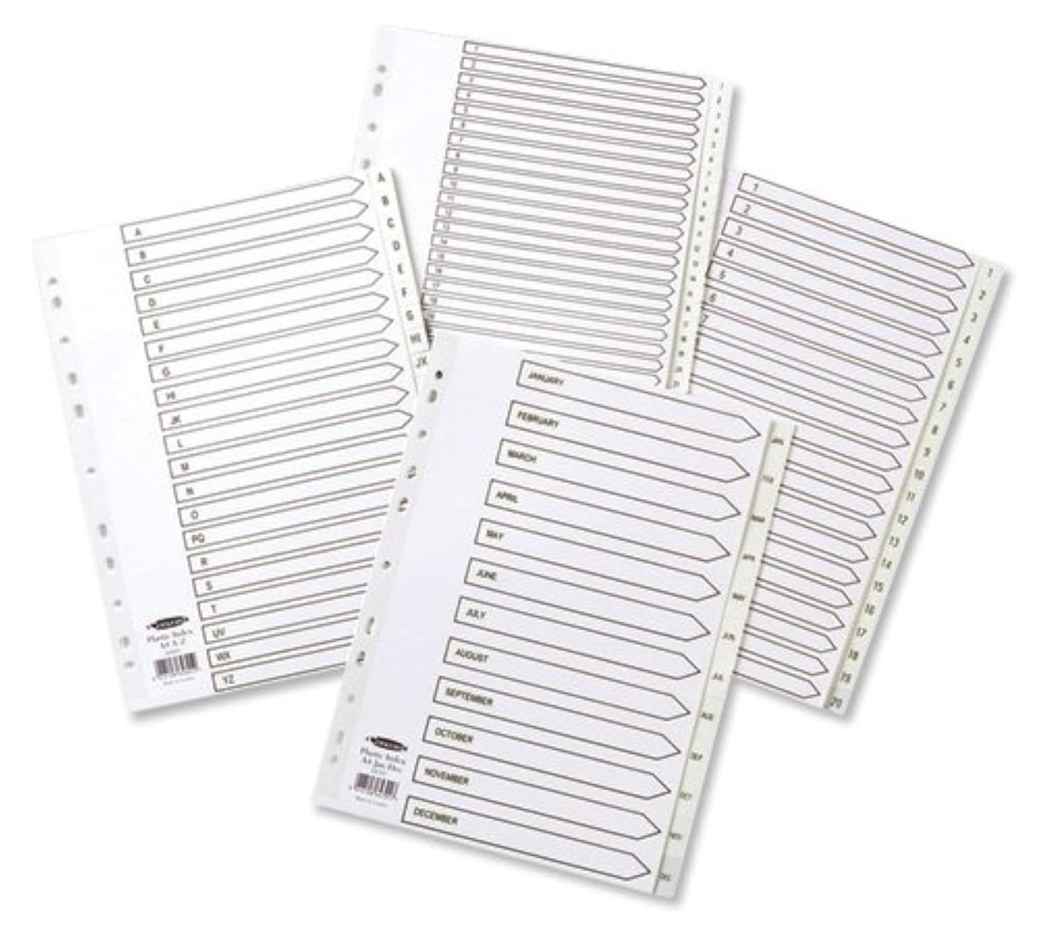 Concord Index 1-10 Polypropylene Multipunched Reinforced Holes 120