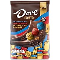 Vista 1 de DOVE PROMISES - Caramelos de chocolate surtidos de leche, leche oscura y caramelo, bolsa a granel de 136