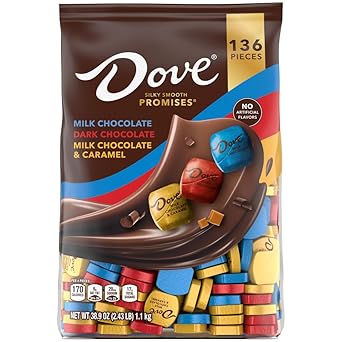 DOVE PROMISES Milk, Dark and Milk & Caramel Assorted Chocolate Candy, 136 Ct Bulk Bag