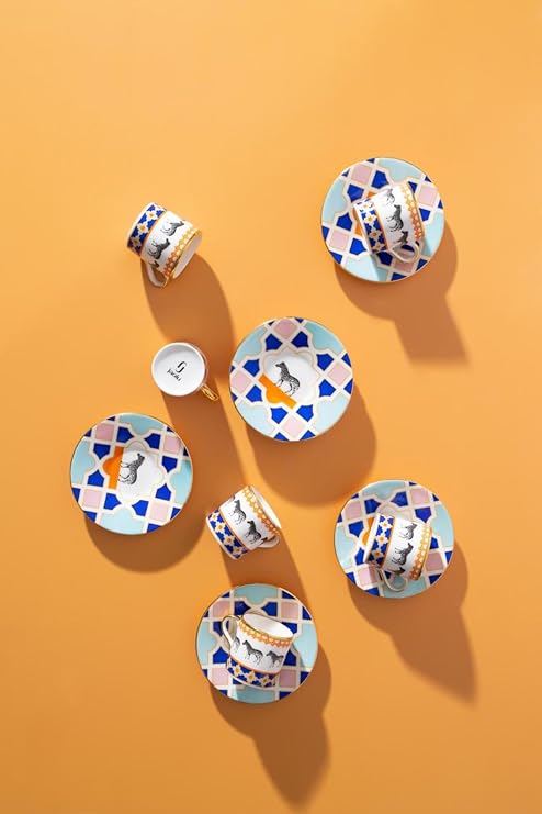 Jaolu Porcelain Turkish Coffee Cup Set (For 6 Persons)
