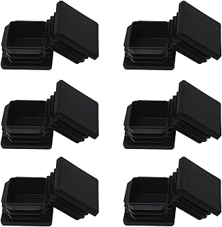 1 1/4 1.25" Square Tube End Cap Plastic Plugs 12 Pack, 1 1/4" 1.25 Inch Square Tubing Plug 1.25x1.25 Tube End Caps Fence Post Pipe Cap Cover Tubing Insert Chair Glide Finishing Plugs